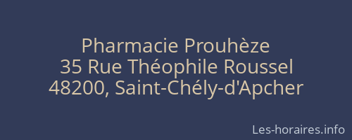 Pharmacie Prouhèze