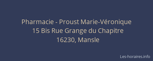 Pharmacie - Proust Marie-Véronique
