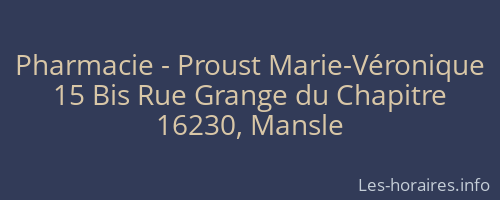 Pharmacie - Proust Marie-Véronique