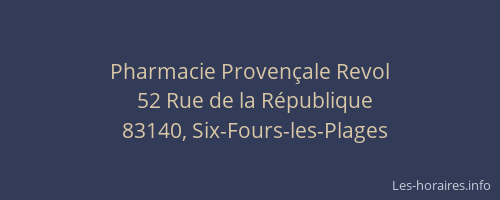 Pharmacie Provençale Revol