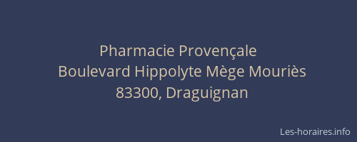 Pharmacie Provençale