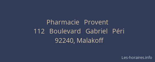 Pharmacie   Provent