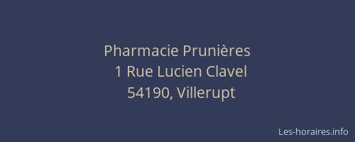 Pharmacie Prunières