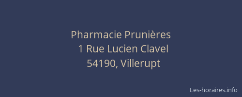 Pharmacie Pruni&egrave;res