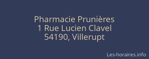 Pharmacie Prunières