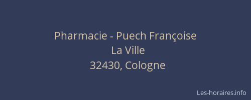 Pharmacie - Puech Françoise