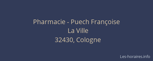 Pharmacie - Puech Fran&ccedil;oise