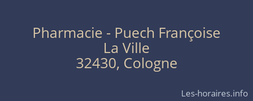 Pharmacie - Puech Françoise