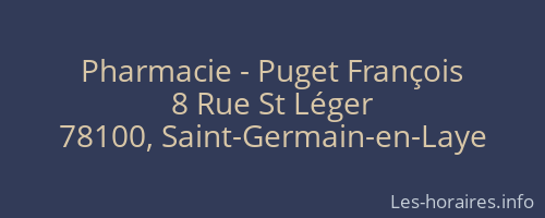 Pharmacie - Puget François