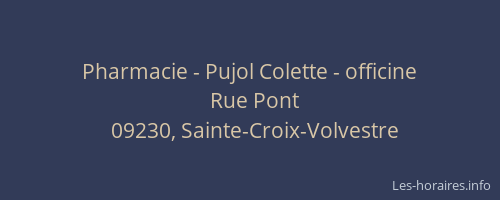 Pharmacie - Pujol Colette - officine
