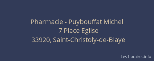 Pharmacie - Puybouffat Michel