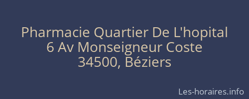 Pharmacie Quartier De L'hopital