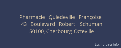 Pharmacie   Quiedeville   Françoise