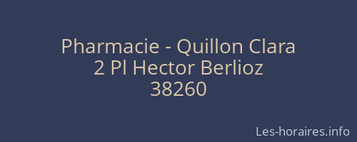Pharmacie - Quillon Clara