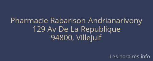 Pharmacie Rabarison-Andrianarivony