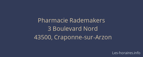 Pharmacie Rademakers