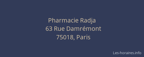 Pharmacie Radja