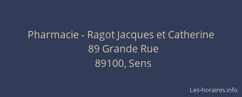 Pharmacie - Ragot Jacques et Catherine