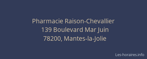 Pharmacie Raison-Chevallier