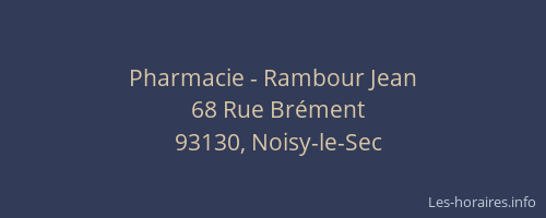 Pharmacie - Rambour Jean