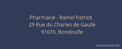 Pharmacie - Ramel Patrick