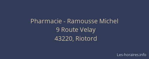Pharmacie - Ramousse Michel