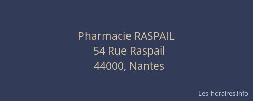 Pharmacie RASPAIL