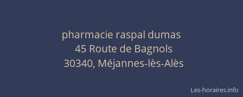 pharmacie raspal dumas