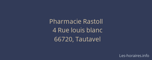 Pharmacie Rastoll