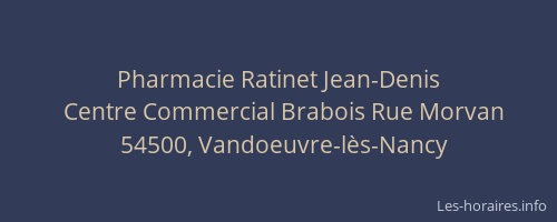 Pharmacie Ratinet Jean-Denis