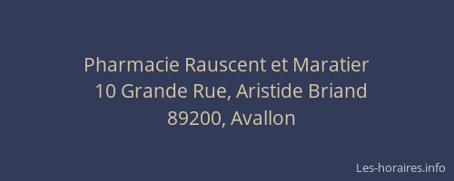 Pharmacie Rauscent et Maratier