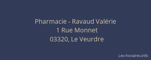 Pharmacie - Ravaud Valérie