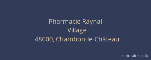 Pharmacie Raynal