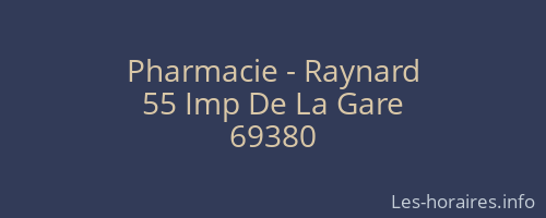 Pharmacie - Raynard