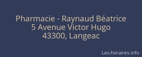Pharmacie - Raynaud Béatrice