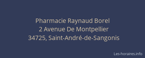 Pharmacie Raynaud Borel