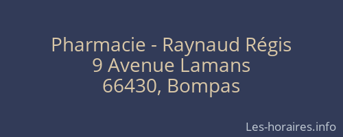 Pharmacie - Raynaud Régis