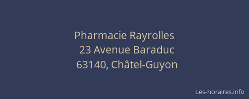 Pharmacie Rayrolles
