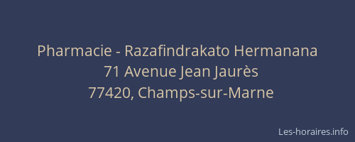 Pharmacie - Razafindrakato Hermanana