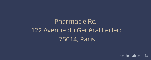 Pharmacie Rc.