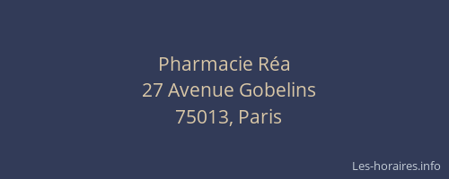 Pharmacie Réa