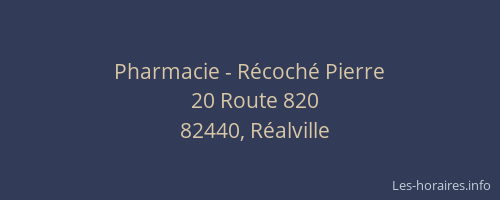 Pharmacie - Récoché Pierre