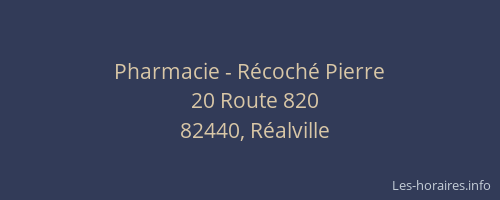 Pharmacie - R&eacute;coch&eacute; Pierre