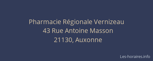 Pharmacie R&eacute;gionale Vernizeau