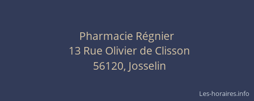 Pharmacie Régnier
