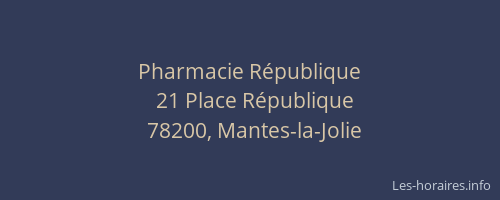 Pharmacie R&eacute;publique
