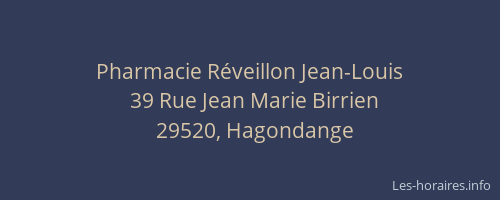 Pharmacie R&eacute;veillon Jean-Louis