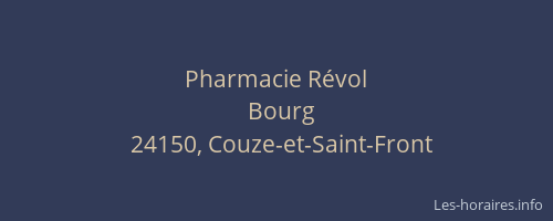 Pharmacie R&eacute;vol