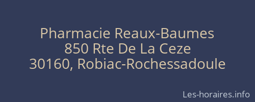 Pharmacie Reaux-Baumes