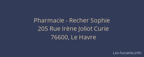 Pharmacie - Recher Sophie